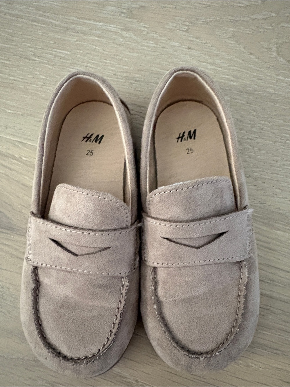 H&M Beige Suede Penny Loafers
